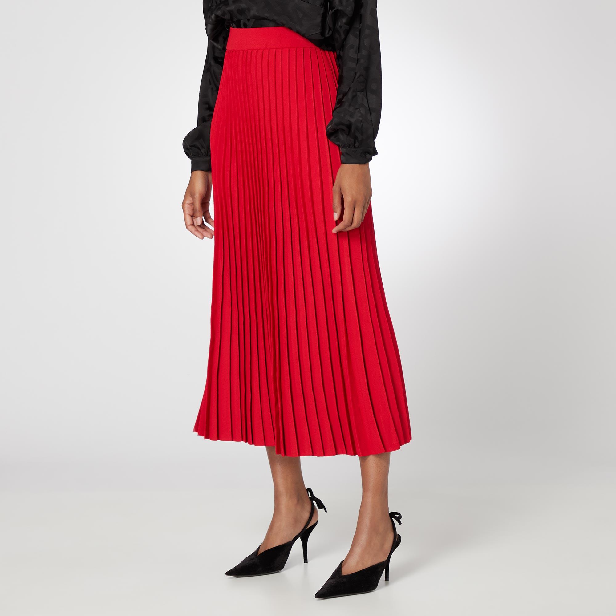 Silk Pleated Midi Skirt